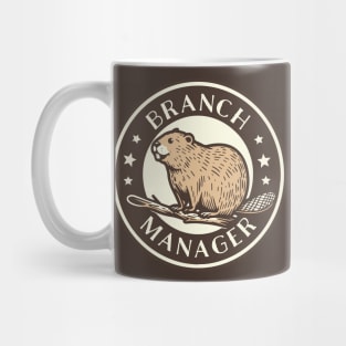 Funny Beaver Branch Manager Pun Mug